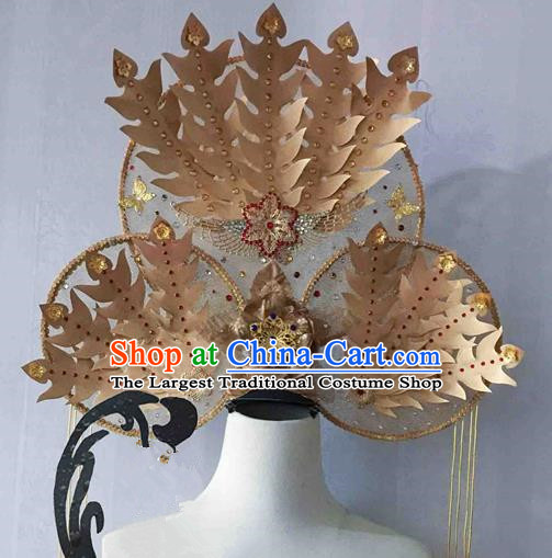 Chinese Traditional Hair Accessories Modern Fancywork Golden Phoenix Coronet Ancient Imperial Consort Hairpins for Women