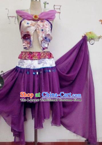 Traditional Chinese Modern Fancywork Costume Halloween Cosplay Purple Dress for Women