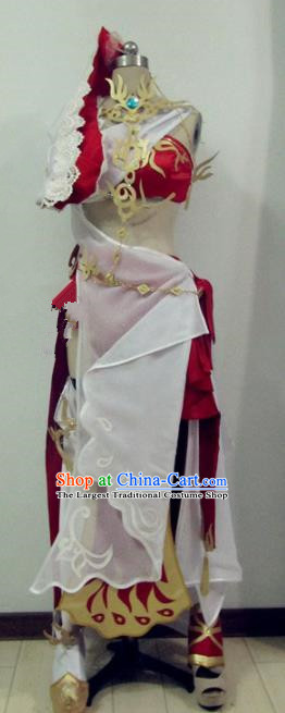 Chinese Traditional Cosplay Swordswoman Costume Ancient Peri Princess Hanfu Dress for Women
