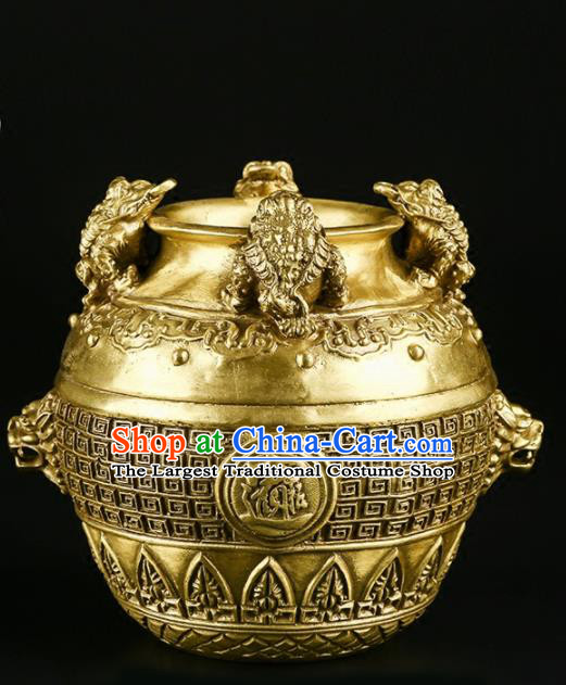 Chinese Traditional Feng Shui Items Taoism Bagua Brass Canister Decoration