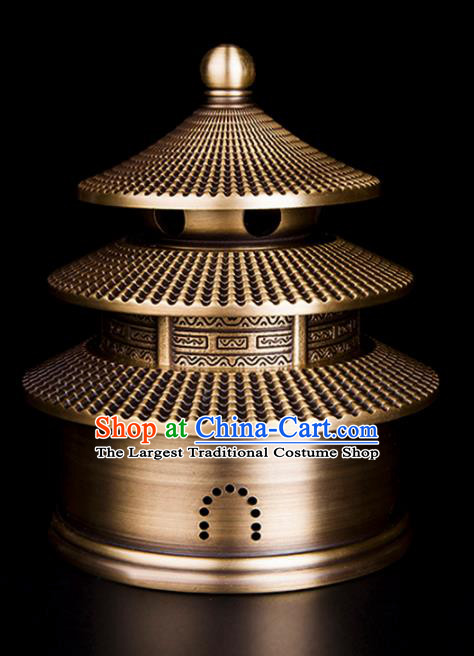 Chinese Traditional Taoism Brass Temple Incense Burner Feng Shui Items Bagua Censer Decoration