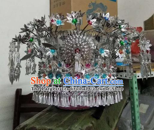 Chinese Traditional Ethnic Hair Accessories Miao Nationality Wedding Colorful Phoenix Coronet for Women