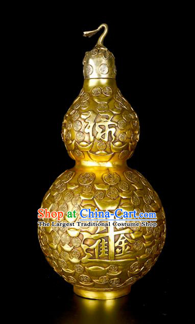 Chinese Traditional Feng Shui Items Taoism Bagua Brass Wealth Cucurbit Decoration