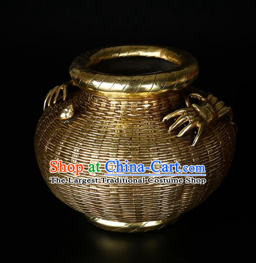 Chinese Traditional Feng Shui Items Taoism Bagua Brass Crab Creel Decoration