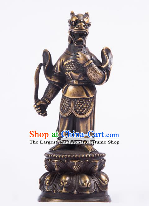 Chinese Traditional Feng Shui Items Taoism Bagua Brass Chinese Zodiac Dragon Statue Decoration