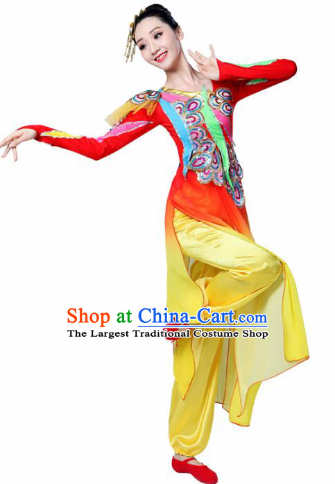 Chinese Traditional Stage Performance Red Costume Classical Dance Dress for Women