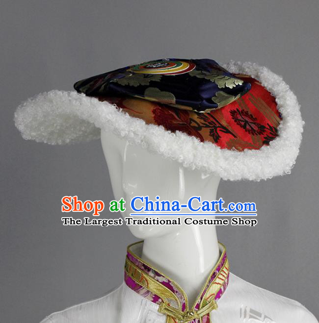 Chinese Traditional Tibetan Ethnic Hair Accessories Zang Nationality Hat for Women