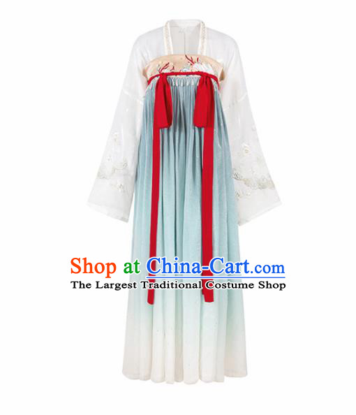 Chinese Traditional Tang Dynasty Hanfu Dress Ancient Palace Princess Embroidered Costume for Women