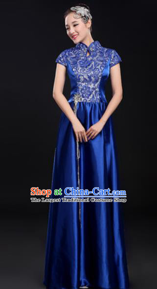 Chinese Traditional Chorus Royalblue Dress Opening Dance Modern Dance Costume for Women