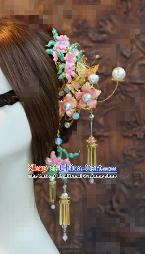Chinese Traditional Hair Accessories Ancient Palace Tassel Step Shake Hairpins Headwear for Women