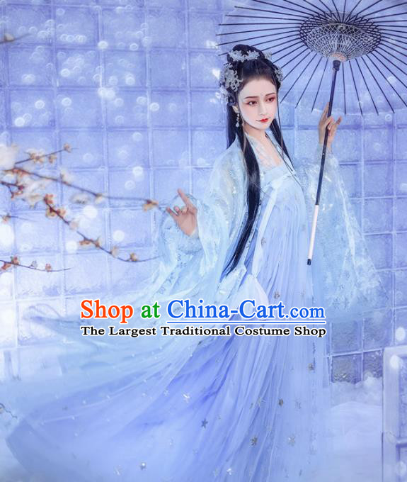 Chinese Traditional Tang Dynasty Princess Hanfu Dress Ancient Peri Costume for Women