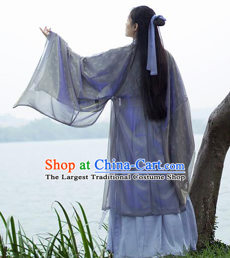 Traditional Chinese Jin Dynasty Historical Costume Ancient Nobility Lady Swordswoman Hanfu Dress for Women