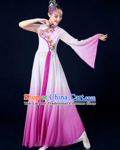 Chinese Traditional Classical Dance Purple Dress Umbrella Dance Stage Performance Costume for Women