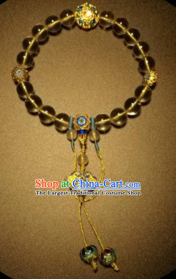 Chinese Traditional Crystal Beads Bracelet Handmade Hanfu Bangles for Women