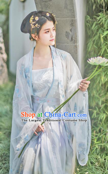 Chinese Tang Dynasty Imperial Consort Hanfu Dress Ancient Peri Princess Historical Costume for Women