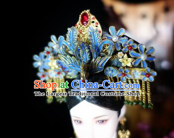 Chinese Ancient Qing Dynasty Manchu Imperial Consort Phoenix Headwear Traditional Palace Hair Accessories for Women