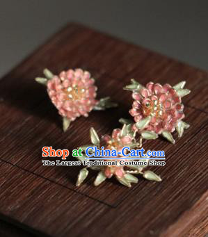 Chinese Ancient Princess Peach Blossom Hairpins Headwear Traditional Hanfu Hair Accessories for Women