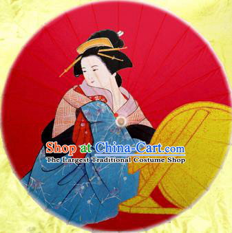 Handmade Chinese Traditional Wedding Umbrellas Ancient Geisha Kimono Red Oiled Paper Umbrella