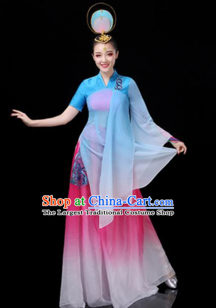 Traditional Chinese Classical Dance Group Dance Dress Umbrella Dance Stage Performance Costume for Women