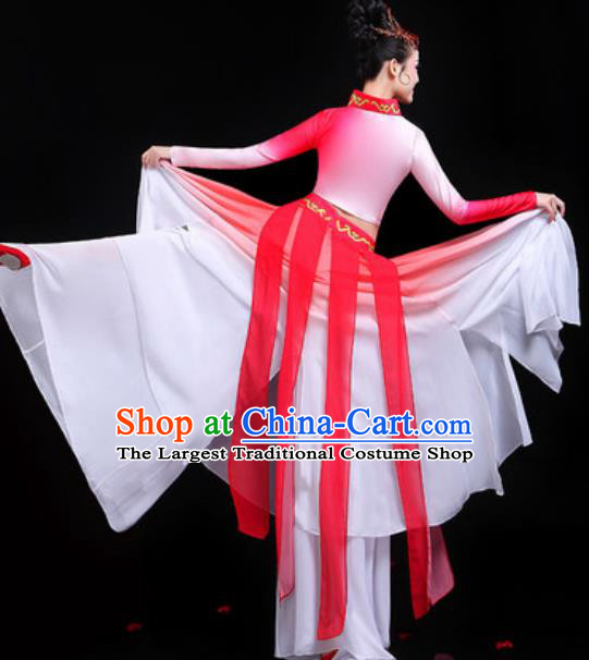 Traditional Chinese Classical Dance Group Dance Red Dress Umbrella Dance Stage Performance Costume for Women