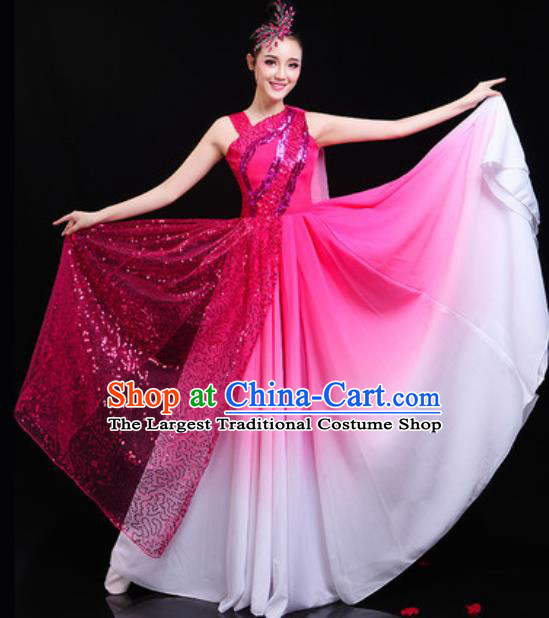Traditional Chinese Spring Festival Gala Opening Dance Veil Dress Modern Dance Stage Performance Costume for Women