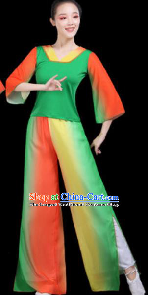 Traditional Chinese Folk Dance Group Dance Clothing Yangko Fan Dance Stage Performance Costume for Women