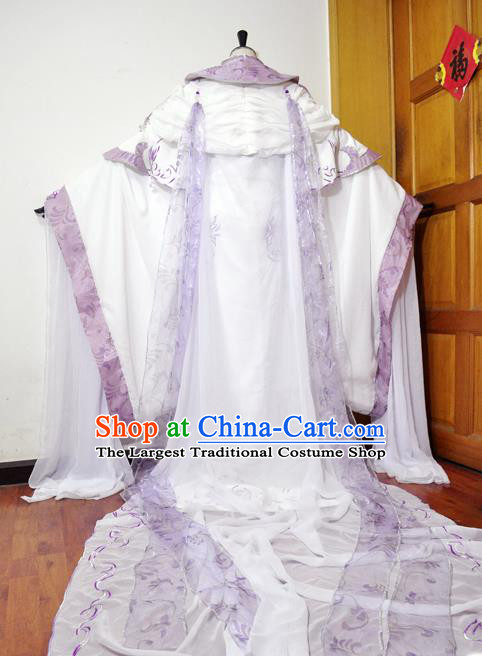 Traditional Chinese Cosplay Queen Hanfu Dress Ancient Swordswoman Embroidered Costume for Women