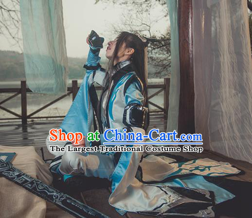 Traditional Chinese Cosplay Nobility Childe Hanfu Clothing Ancient Swordsman Embroidered Costume for Men