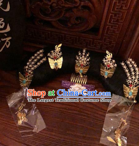 Traditional Chinese Qing Dynasty Palace Lady Phoenix Coronet Headwear Ancient Manchu Hair Accessories for Women