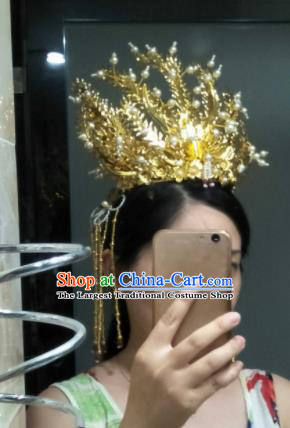 Traditional Chinese Handmade Ancient Song Dynasty Queen Phoenix Coronet Hairpins Headwear Hair Accessories for Women