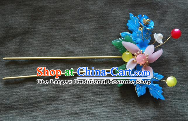 Handmade Chinese Ancient Qing Dynasty Imperial Consort Cloisonne Hairpins Headwear Hair Accessories for Women