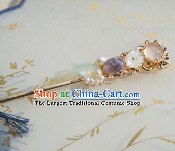 Chinese Handmade Hanfu Pearls Hairpins Traditional Ancient Princess Hair Accessories for Women