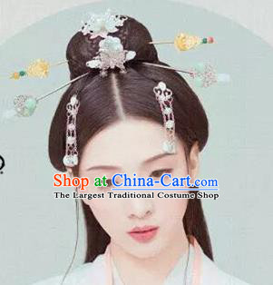 Handmade Chinese Traditional Hanfu Hairpins Ancient Tang Dynasty Princess Hair Accessories for Women
