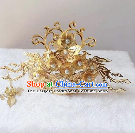 Chinese Handmade Hanfu Song Dynasty Hairpins Phoenix Coronet Traditional Ancient Imperial Consort Hair Accessories for Women