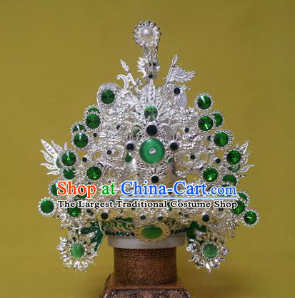 Handmade Chinese Ancient Goddess Queen Jade Hat Phoenix Coronet Hairpins Traditional Hanfu Hair Accessories for Women