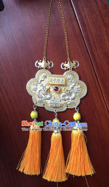 Chinese Handmade Hanfu Tassel Longevity Lock Necklace Traditional Ancient Necklet Jewelry Accessories for Women