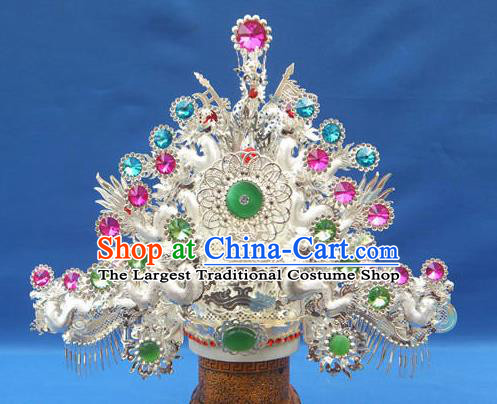 Handmade Chinese Queen Crystal Phoenix Coronet Hairpins Ancient Traditional Hanfu Hair Accessories for Women