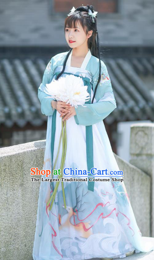 Chinese Tang Dynasty Imperial Princess Embroidered Hanfu Dress Traditional Ancient Court Lady Historical Costume for Women