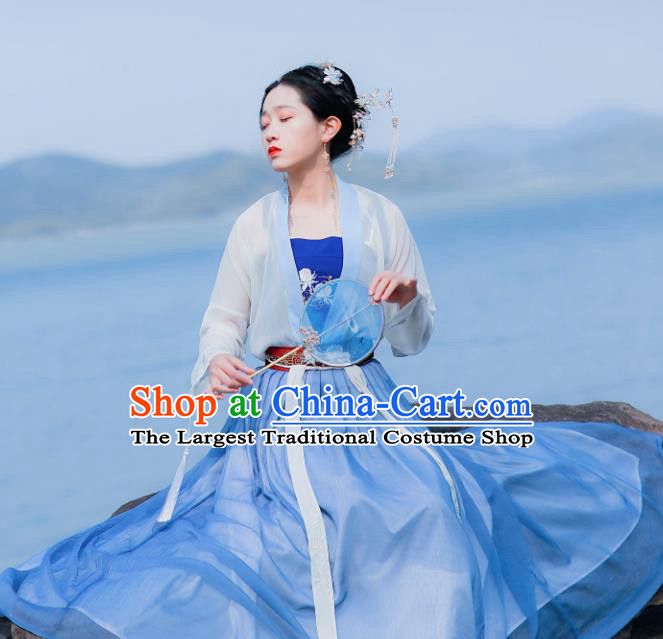 Chinese Traditional Song Dynasty Historical Costume Ancient Princess Hanfu Dress for Women