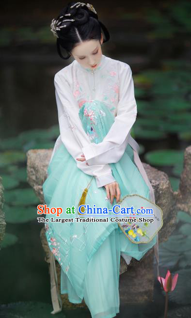 Traditional Chinese Ming Dynasty Nobility Lady Historical Costume Ancient Court Embroidered Hanfu Dress for Women