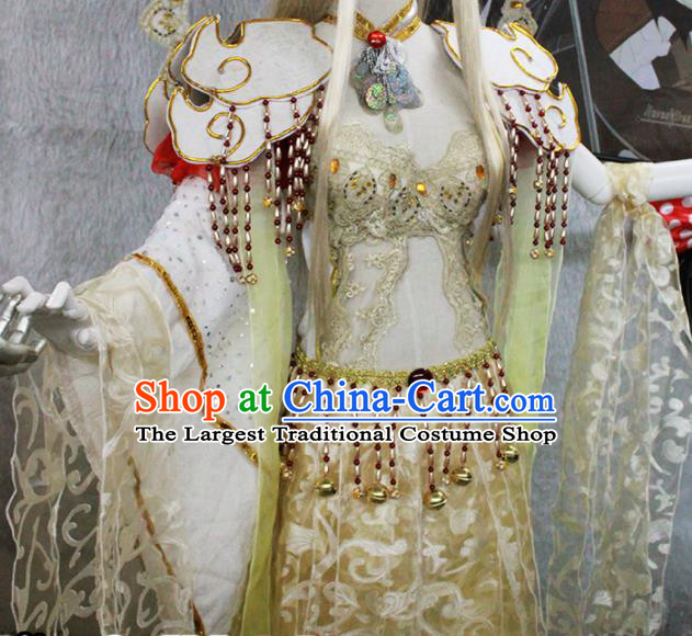 Chinese Traditional Cosplay Peri Costume Ancient Swordswoman Hanfu Dress for Women