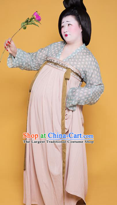 Traditional Chinese Tang Dynasty Court Maid Historical Costume Ancient Large Size Hanfu Dress for Women