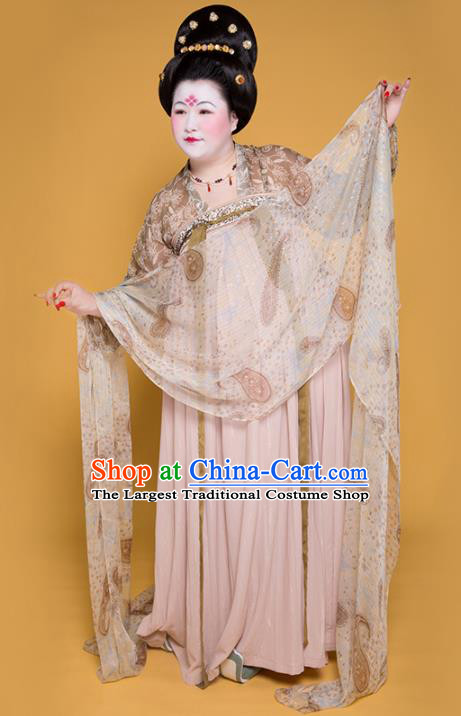 Traditional Chinese Tang Dynasty Imperial Consort Costume Ancient Court Lady Large Size Hanfu Dress for Women
