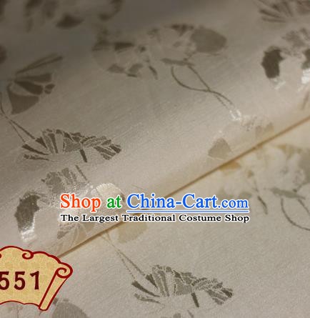 Chinese Traditional Pattern Beige Brocade Cheongsam Classical Fabric Satin Material Silk Fabric