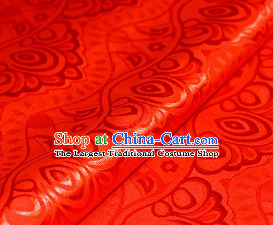 Chinese Traditional Hanfu Royal Pattern Red Brocade Material Cheongsam Classical Fabric Satin Silk Fabric