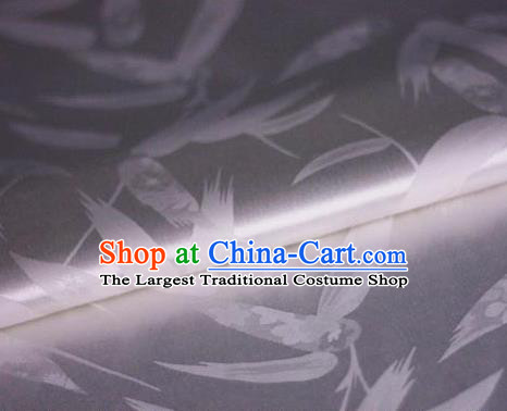 Chinese Traditional Bamboo Leaf Pattern White Brocade Cheongsam Classical Fabric Satin Material Silk Fabric