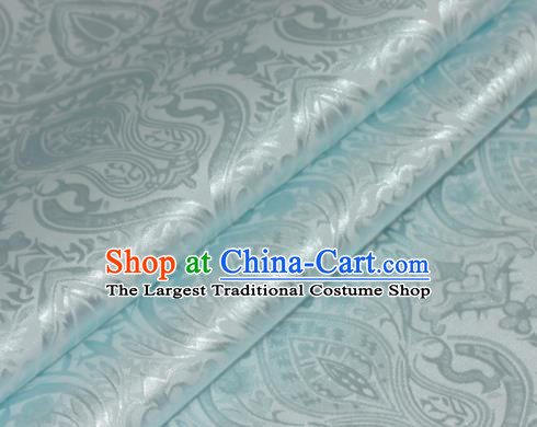 Chinese Traditional Royal Pattern Blue Brocade Material Cheongsam Classical Fabric Satin Silk Fabric