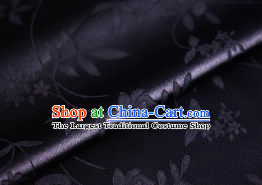 Chinese Traditional Hanfu Royal Pattern Black Brocade Material Cheongsam Classical Fabric Satin Silk Fabric