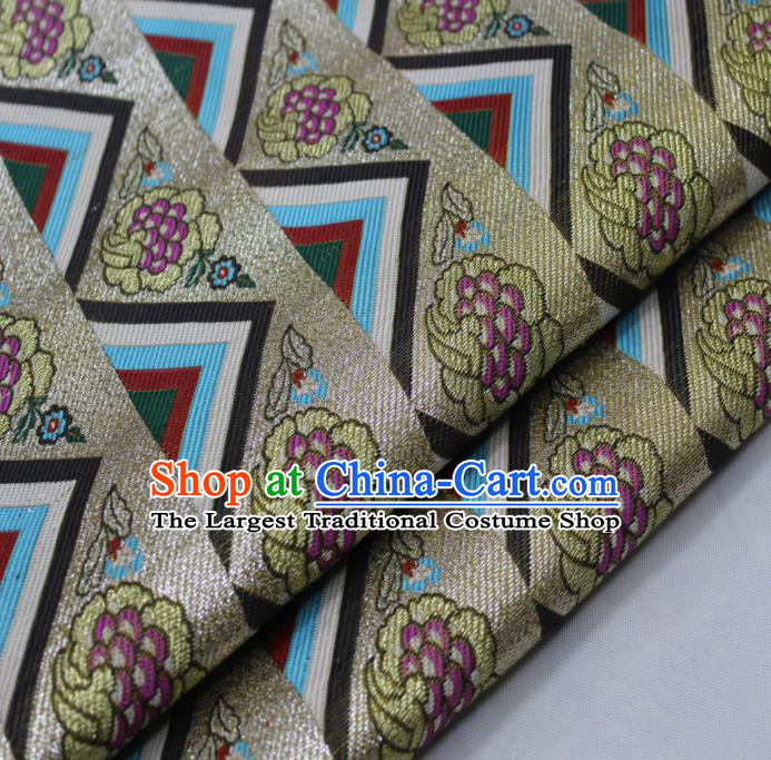 Asian Chinese Traditional Tang Suit Royal Grapes Pattern Brocade Satin Fabric Material Classical Silk Fabric