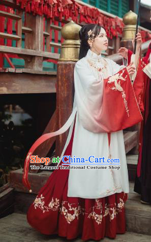 Chinese Traditional Ming Dynasty Imperial Consort Embroidered Hanfu Dress Ancient Palace Lady Historical Costume for Women